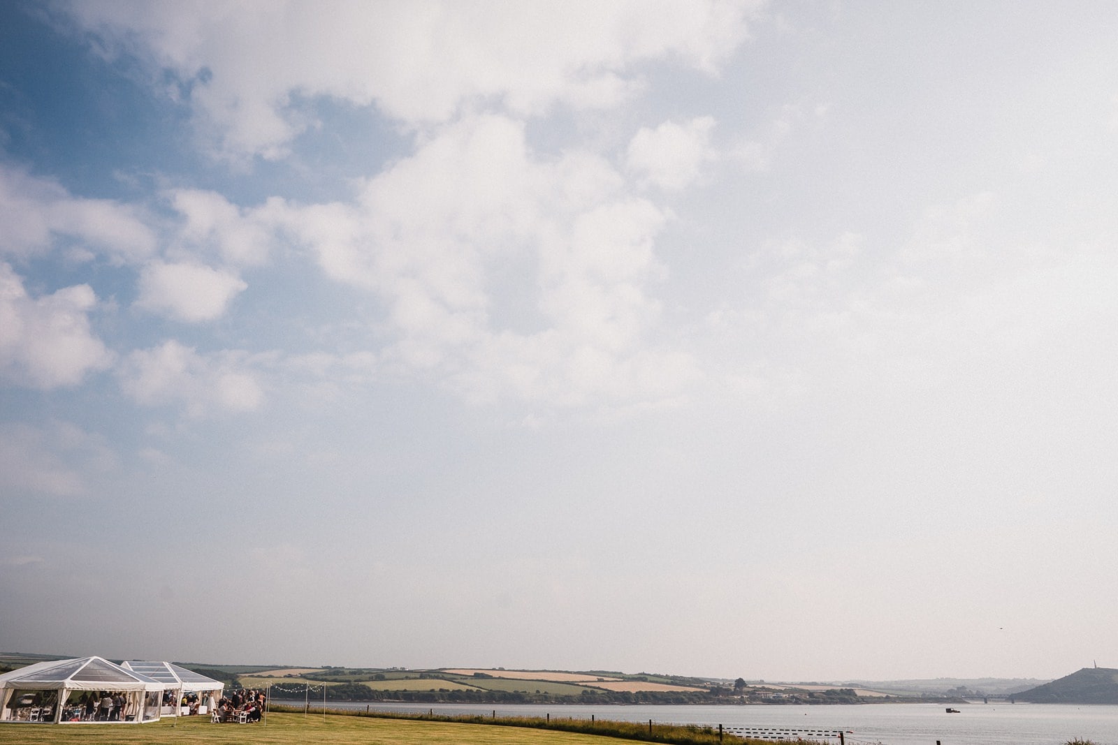 A view of the wedding marquee at Porthilly Farm