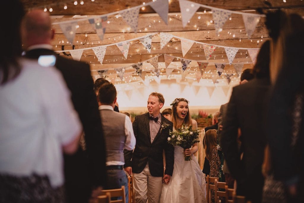 A ceremony in the Wedding Barn at The Green, Cornwall