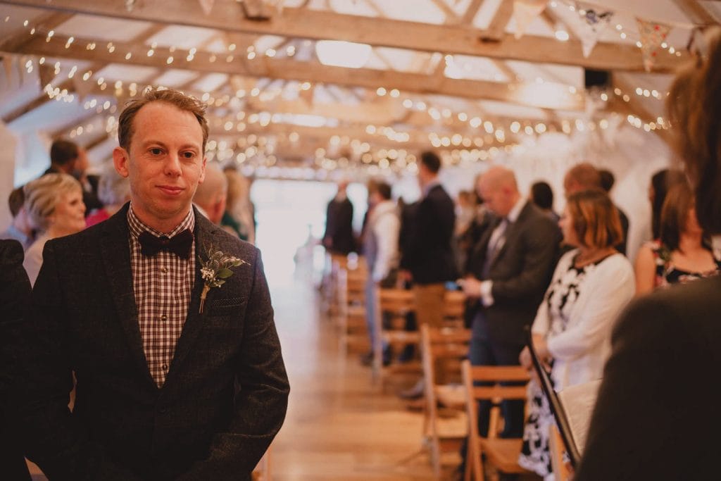 A ceremony in the Wedding Barn at The Green, Cornwall